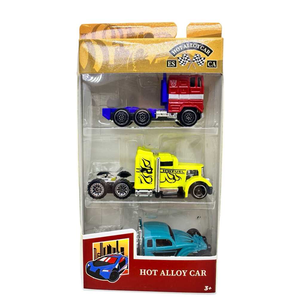 Set 3 Camioane Metalice 1:64 modele diverse Hot Alloy Car