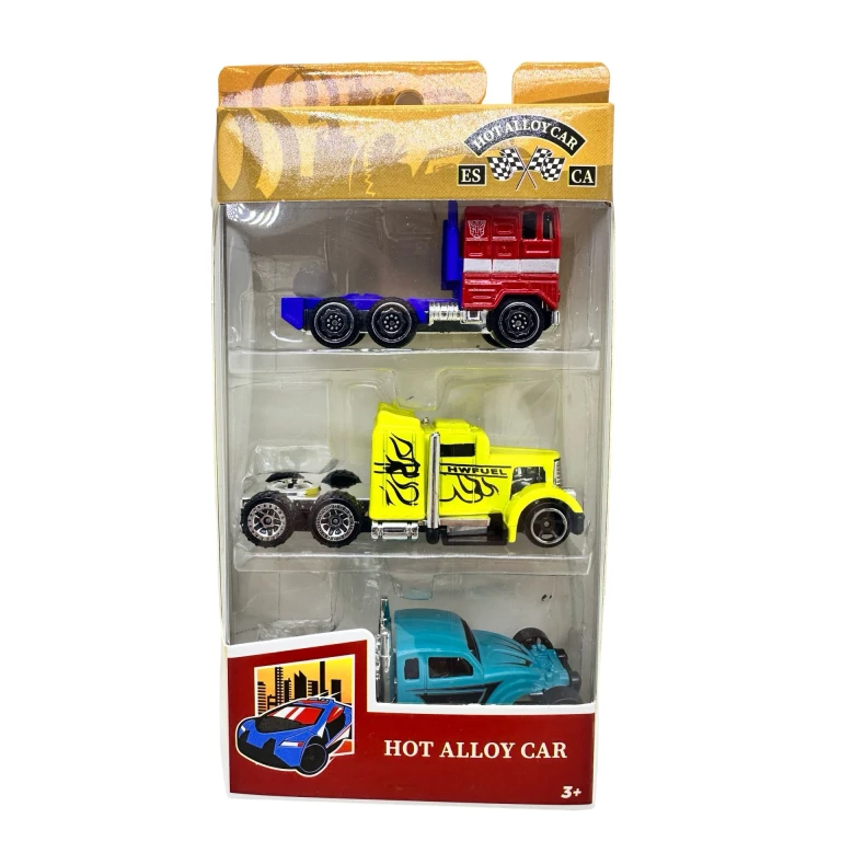 Set 3 Camioane Metalice 1:64 modele diverse Hot Alloy Car