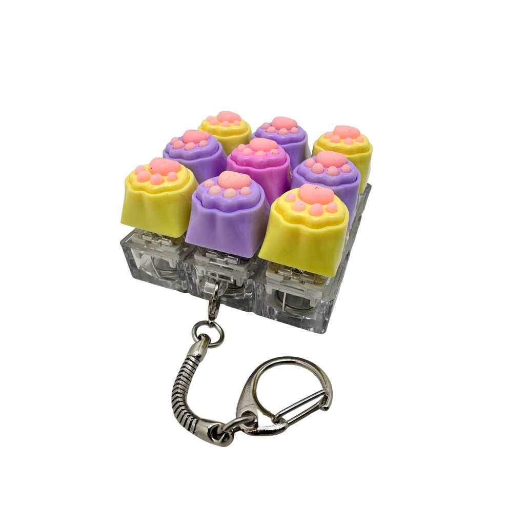 Breloc tastatura cu lumini Labute Pisica antistres moale din plastic
