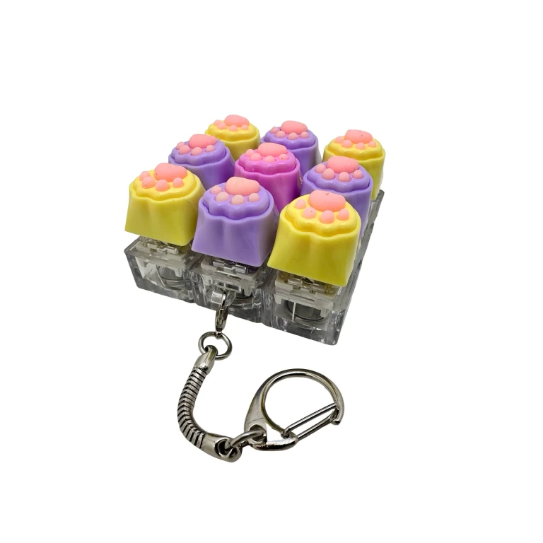 Breloc tastatura cu lumini Labute Pisica antistres moale din plastic