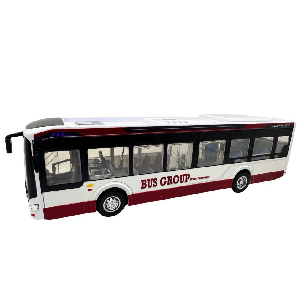 Macheta Autobuz Electric Urban 1:42 replica metal lumini si sunete usi functionale 28cm