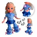 Papusa interactiva Skating Girl cu role muzica si lumini 28 cm - imagine 2