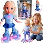 Papusa interactiva Skating Girl cu role muzica si lumini 28 cm