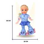 Papusa interactiva Skating Girl cu role muzica si lumini 28 cm - imagine 5