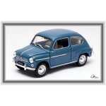 Macheta 1960 Fiat 600d 1:24 replica metal Albastru