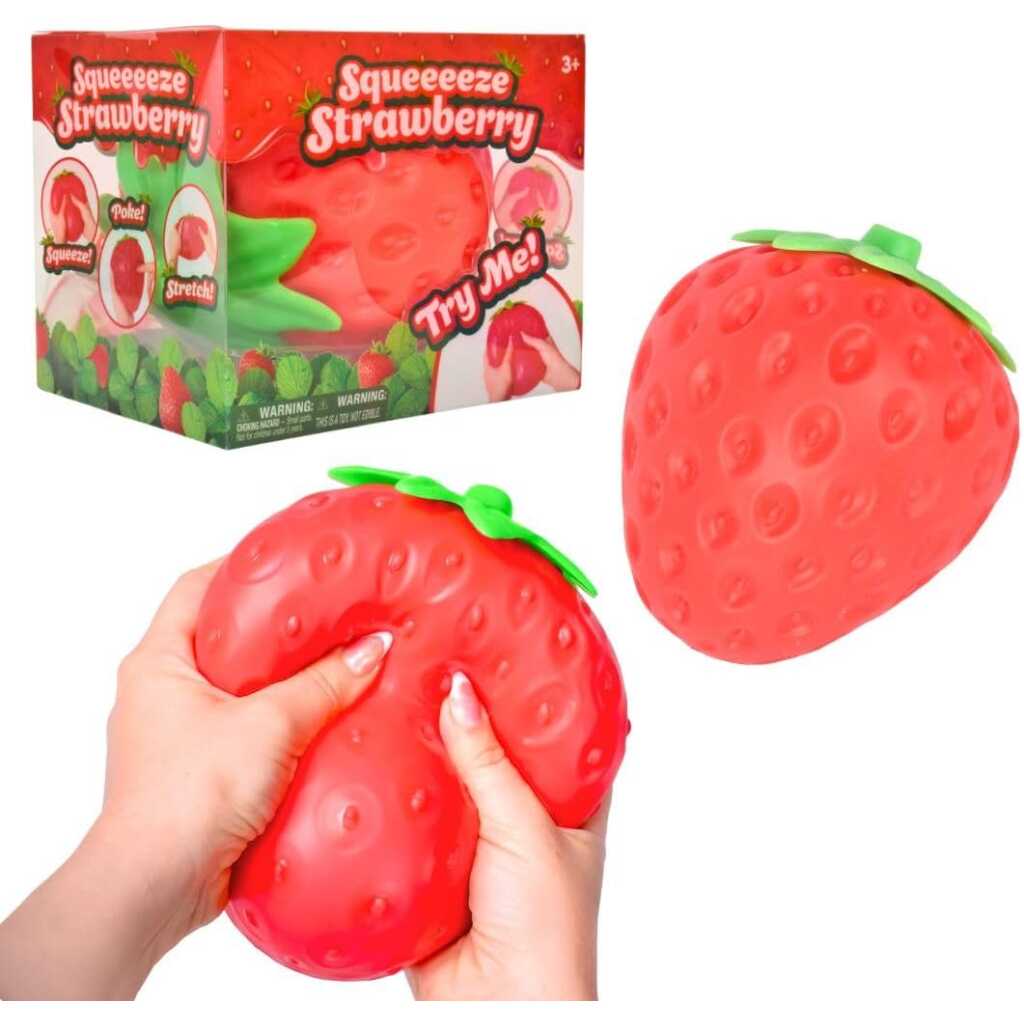 Minge Antistres Capsuna Giganta Squishy Jumbo parfumata elastica si moale