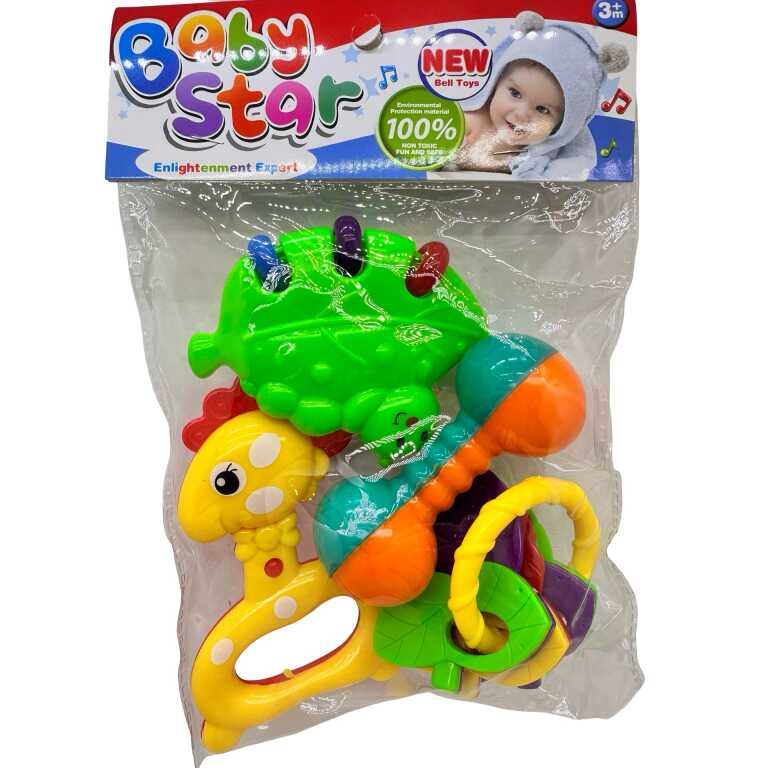 Set zornaitori pentru bebelusi girafa si frunza colorata jucarie educativa 3 luni+