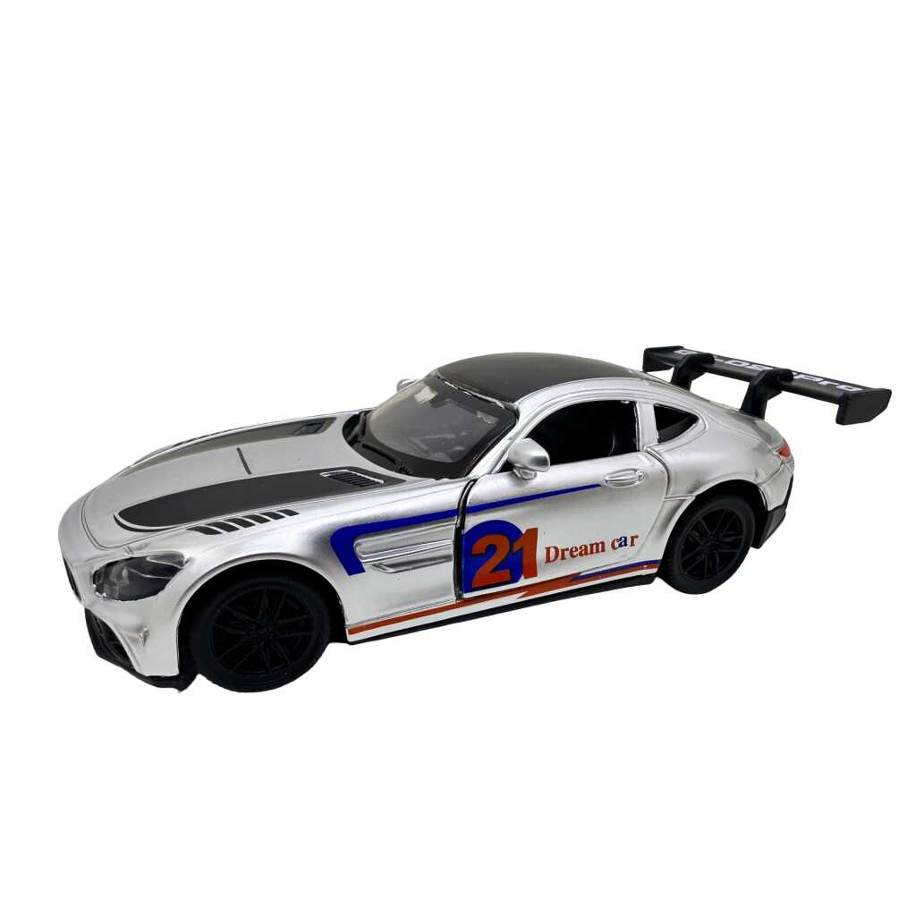 Macheta Mercedes AMG GT3 argintiu 1:43 replica metal usi deschise
