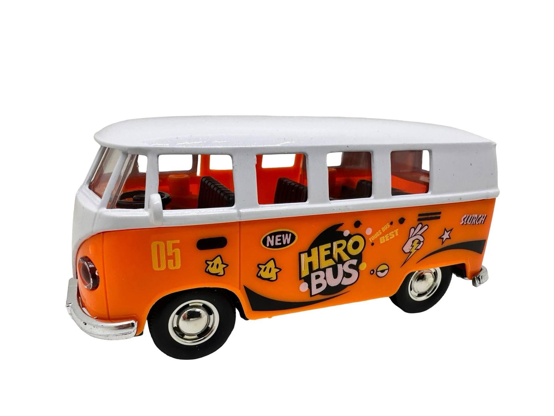 WhatsApp Image 2026-05-31 at 12.58.15 (4) Macheta Volkswagen T1 Microbus 1:43 replica metal Hawaii style