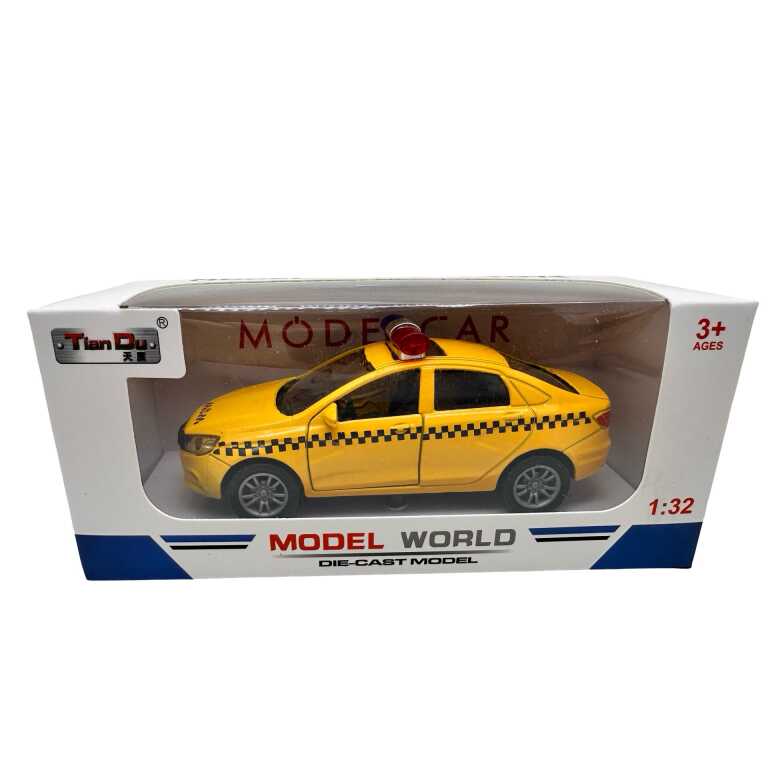 Macheta Taxi Sedan 1:32 replica metal lumini si sunete usi deschise