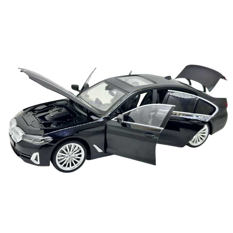 Macheta BMW G30 530Li negru LCI 1:18 metal usi capota portbagaj functionale
