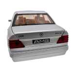 Macheta Mercedes Benz E500 AMG W124 argintiu 1:28 replica metal lumini si sunete usi capota portbagaj si trapa functionale - imagine 7