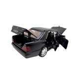 Macheta Mercedes-Benz E500 AMG W124 negru 1:28 replica metal lumini si sunete usi capota portbagaj functionale - imagine 11