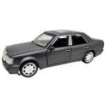 Macheta Mercedes Benz E500 AMG W124 gri 1:28 replica metal lumini si sunete usi capota portbagaj functionale