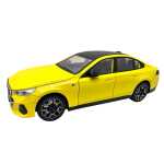 Macheta BMW Seria 5 530i G60 M Sport galben 1:24 metal lumini si sunete usi capota si portbagaj functionale