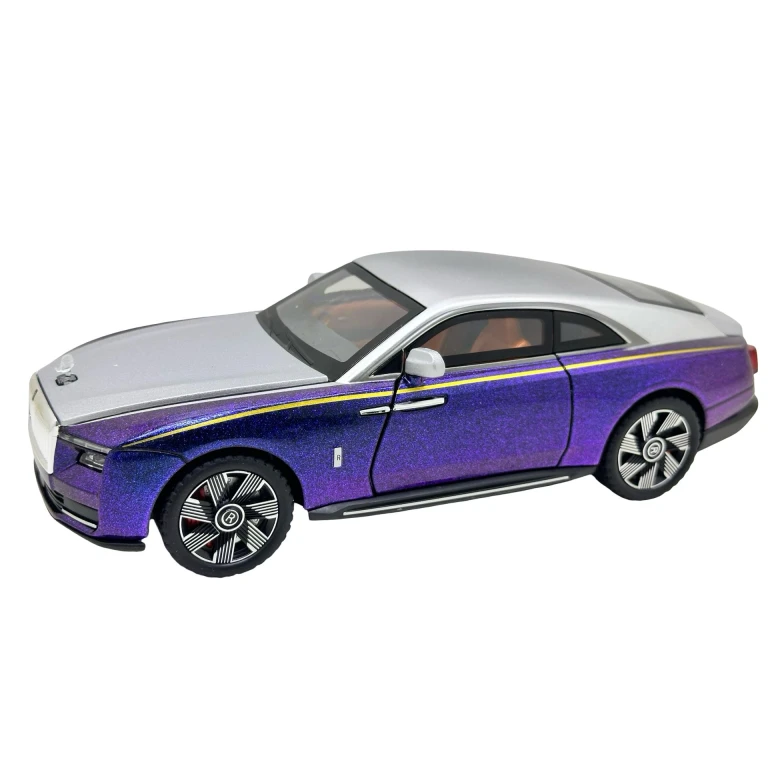 Macheta Rolls-Royce Spectre Luxury Edition mov metalizat 1:24 metal lumini si sunete usi capota si portbagaj functionale
