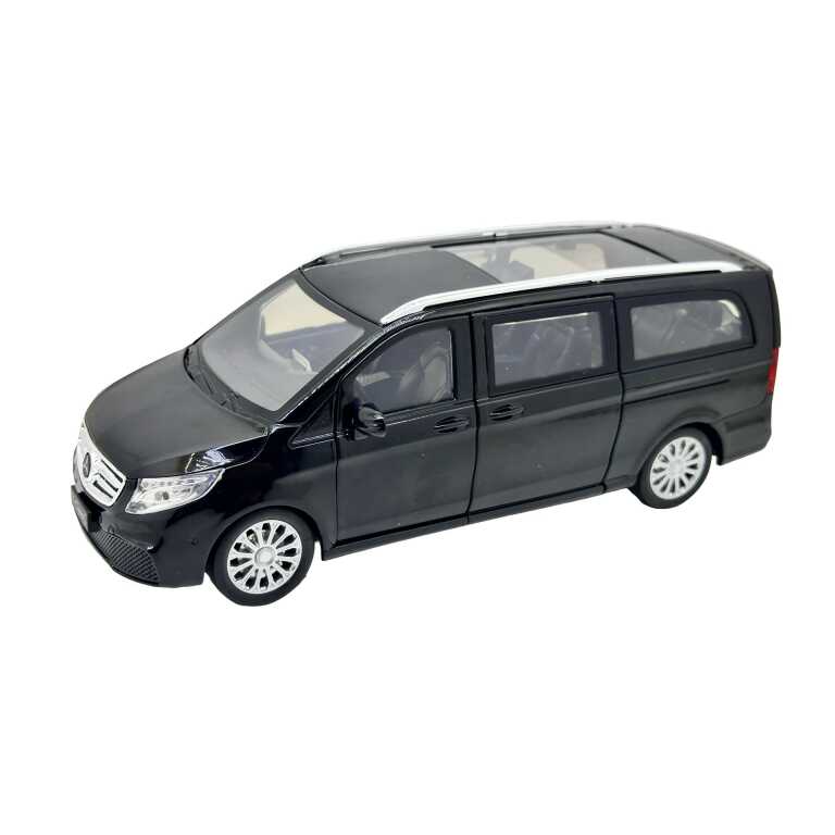 Macheta Mercedes Benz V-Class negru V260L 1:24 metal lumini si sunete usi culisante capota si portbagaj functionale