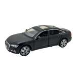 Macheta Audi A6L negru 1:32 replica metal lumini si sunete usi capota si portbagaj functionale