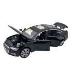 Macheta Audi A6L negru 1:32 replica metal lumini si sunete usi capota si portbagaj functionale