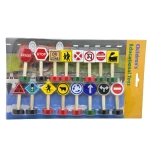 Set 16 indicatoare rutiere educative pentru copii din lemn