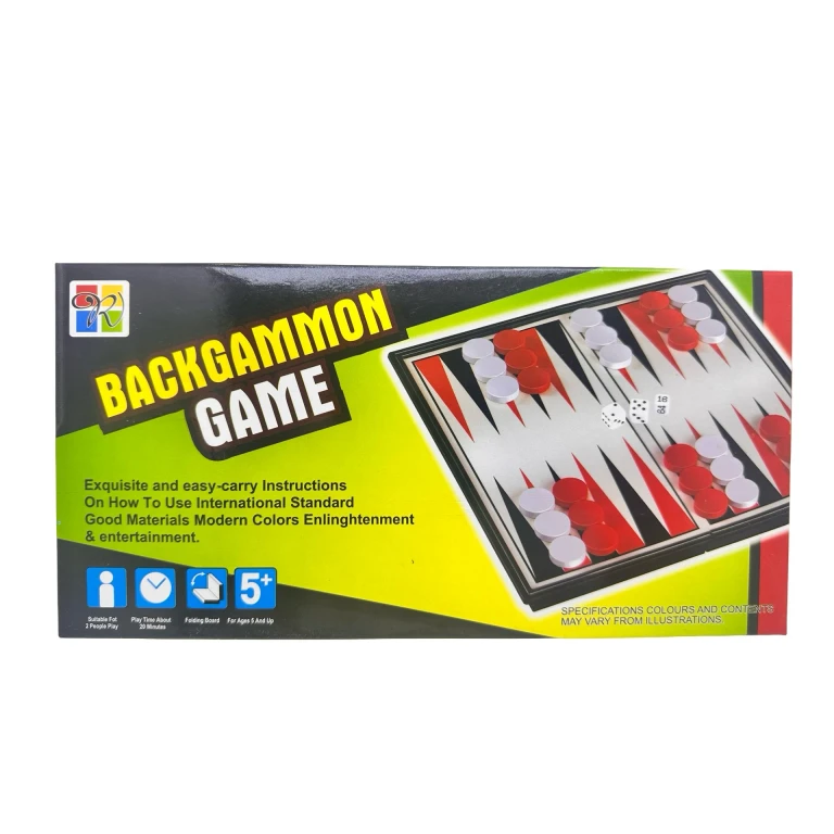 Joc de Table Backgammon pliabil pentru 2 jucatori set complet 20 minute joc