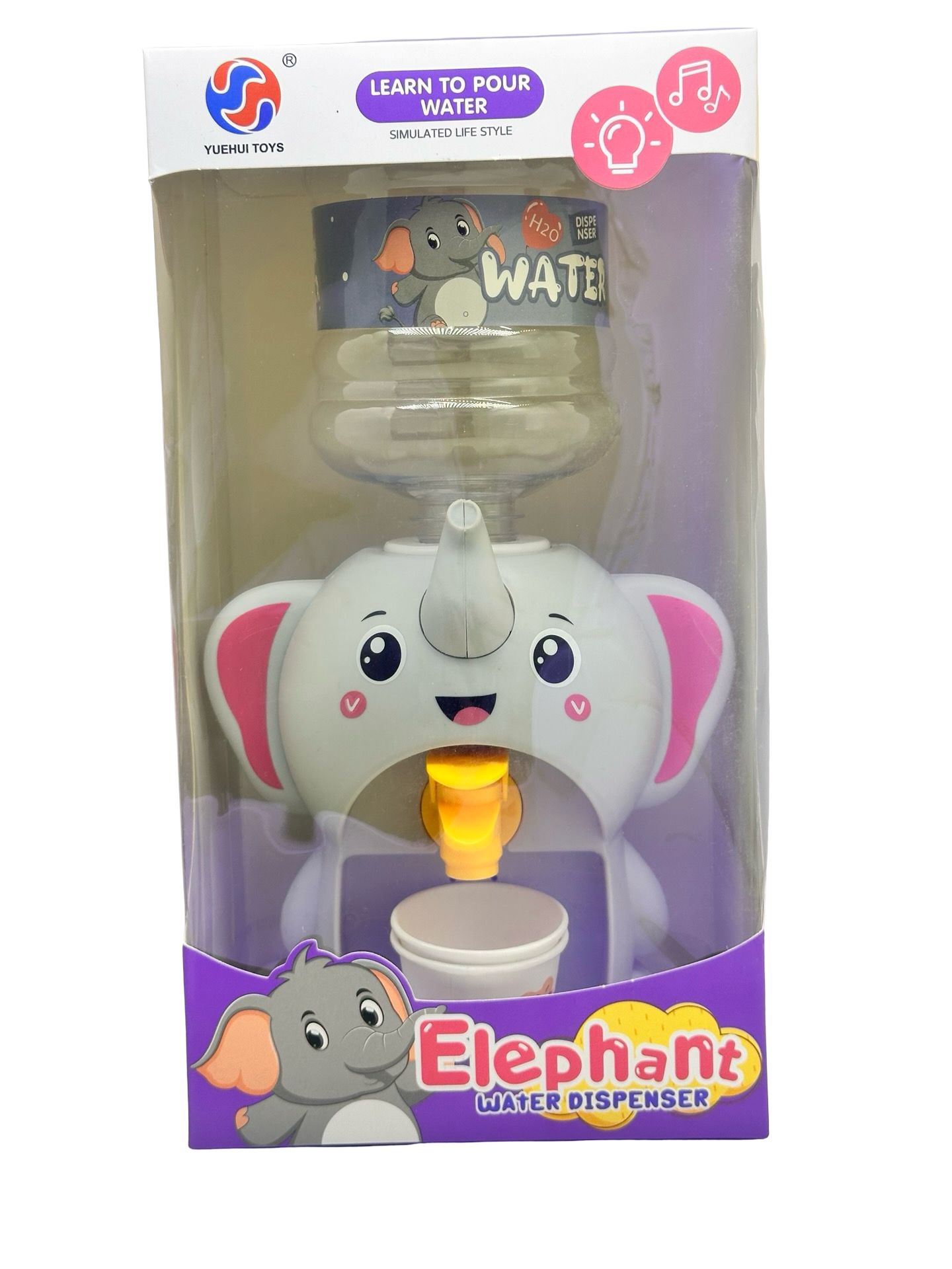 WhatsApp Image 2026-06-18 at 09.40.41 (4) Dozator de apa Elefant cu lumini si sunete jucarie educativa pentru copii este o jucarie interactiva care imita functionarea unui dozator real de apa. Cu efecte luminoase, sunete distractive si design adorabil in forma de elefant, aceasta jucarie transforma joaca intr-o experienta educativa si captivanta. Descriere completa: Invatarea prin joaca devine mai distractiva cu Dozatorul de apa Elefant cu lumini si sunete jucarie educativa pentru copii. Conceput pentru a reproduce functionarea unui dozator de apa real, acest produs incurajeaza dezvoltarea independentei, coordonarii si imaginatiei celor mici. Copiii pot umple recipientul cu apa si pot actiona dozatorul pentru a servi apa in paharelul inclus. Efectele luminoase si sonore adauga un plus de realism si distractie, transformand fiecare utilizare intr-o experienta placuta. Designul simpatic in forma de elefant atrage imediat atentia copiilor si face jucaria potrivita pentru orice camera de joaca. Caracteristici: Dozator functional pentru apa Design atractiv in forma de elefant Lumini colorate Sunete distractive Imita un dozator real de apa Ajuta la dezvoltarea coordonarii mana-ochi Stimuleaza jocul de rol si imaginatia Usor de utilizat de catre copii Beneficii educative: Dezvoltarea independentei Invatarea prin imitarea activitatilor zilnice Exersarea coordonarii si motricitatii fine Dezvoltarea imaginatiei si creativitatii Pachetul contine: Dozator de apa Elefant Recipient pentru apa Paharel pentru servire Material: plastic rezistent Culoare: alb cu roz Varsta recomandata: 3 ani+ Dozator de apa Elefant cu lumini si sunete jucarie educativa pentru copii este un cadou minunat pentru cei mici, oferind ore de distractie si invatare prin jocuri de imitatie inspirate din activitatile de zi cu zi