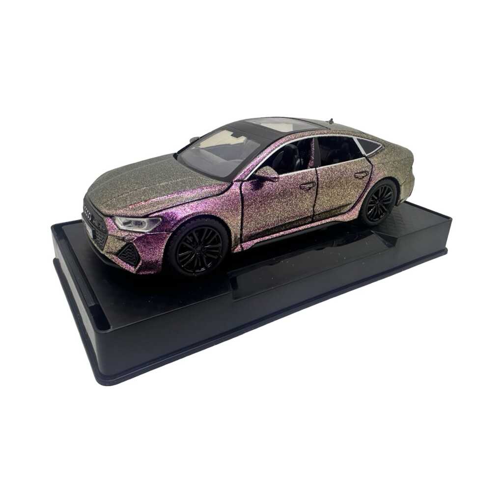 Macheta Audi RS7 mov perlat Sportback 1:32 metal usi capota si portbagaj functionale sunet si lumini