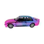 Macheta BMW M3 E30 roz cameleon nichelat 1:24 metal lumini si sunete usi capota si portbagaj functionale - imagine 3