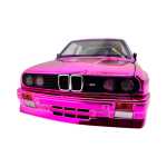 Macheta BMW M3 E30 roz cameleon nichelat 1:24 metal lumini si sunete usi capota si portbagaj functionale - imagine 5