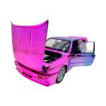 Macheta BMW M3 E30 roz cameleon nichelat 1:24 metal lumini si sunete usi capota si portbagaj functionale - imagine 10