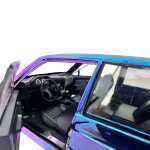 Macheta BMW M3 E30 roz cameleon nichelat 1:24 metal lumini si sunete usi capota si portbagaj functionale - imagine 13