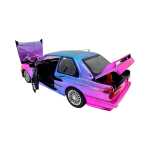 Macheta BMW M3 E30 roz cameleon nichelat 1:24 metal lumini si sunete usi capota si portbagaj functionale - imagine 15