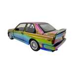 Macheta BMW M3 E30 maro nichelat cameleon 1:24 metal lumini si sunete usi capota si portbagaj functionale - imagine 5