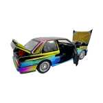 Macheta BMW M3 E30 maro nichelat cameleon 1:24 metal lumini si sunete usi capota si portbagaj functionale - imagine 12