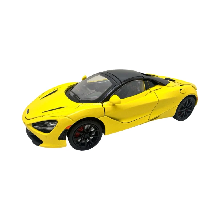 Macheta McLaren galben 720S Spider 1:24 metal lumini si sunete usi capote functionale