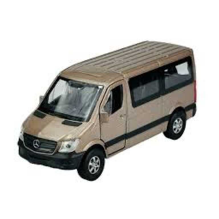 Macheta Mercedes Sprinter gri 1:34 replica metal Welly usi deschise cu resort