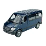 Macheta Mercedes Sprinter albastru 1:34 replica metal Welly usi deschise cu resort