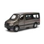 Macheta Mercedes Sprinter gri 1:34 replica metal Welly usi deschise cu resort - imagine 3