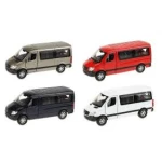 Macheta Mercedes Sprinter gri 1:34 replica metal Welly usi deschise cu resort - imagine 8