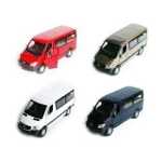 Macheta Mercedes Sprinter gri 1:34 replica metal Welly usi deschise cu resort - imagine 6