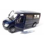 Macheta Mercedes Sprinter albastru 1:34 replica metal Welly usi deschise cu resort - imagine 7