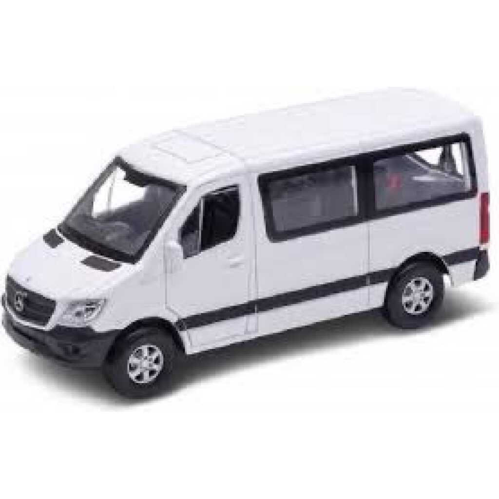 Macheta Mercedes Sprinter alb 1:34 replica metal Welly usi deschise cu resort