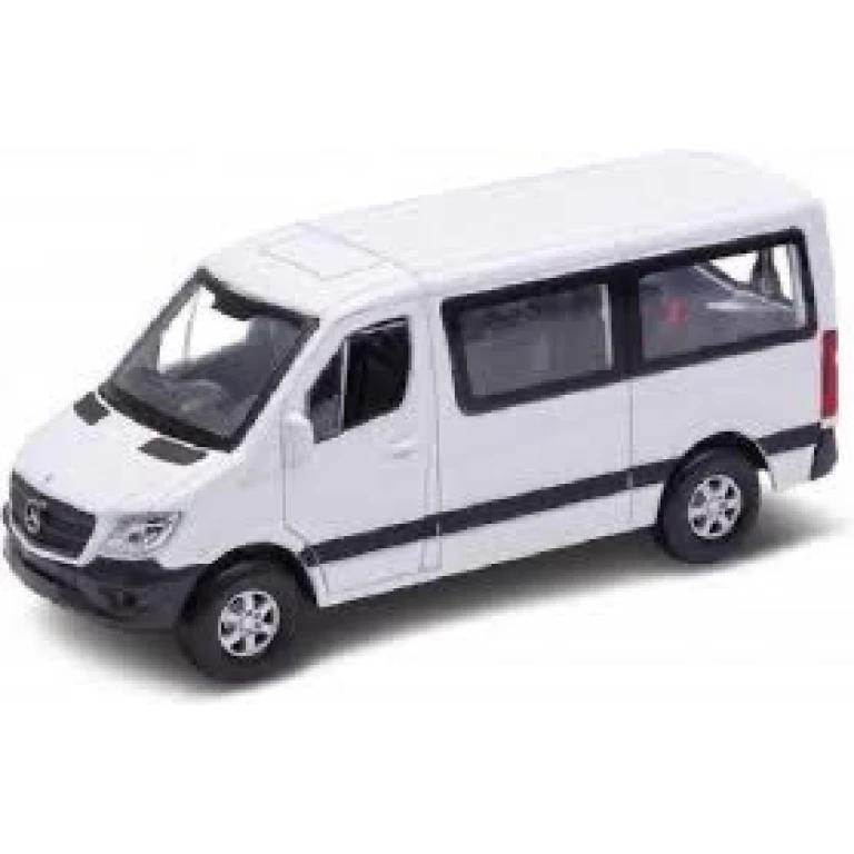 Macheta Mercedes Sprinter alb 1:34 replica metal Welly usi deschise cu resort