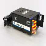 Macheta Mercedes Sprinter Police negru 1:46 replica metal Welly usi deschise cu resort - imagine 3