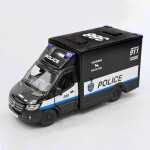 Macheta Mercedes Sprinter Police negru 1:46 replica metal Welly usi deschise cu resort - imagine 4