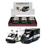 Macheta Mercedes Sprinter Police alb 1:46 replica metal Welly usi deschise cu resort