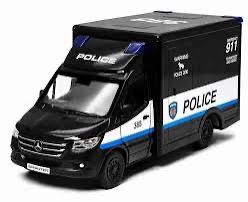 WhatsApp Image 2026-06-21 at 20.36.55 (2) Macheta Mercedes Sprinter Police negru 1:46 replica metal Welly usi deschise cu resort