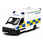 Macheta Mercedes Sprinter Police alb 1:46 replica metal Welly usi deschise cu resort