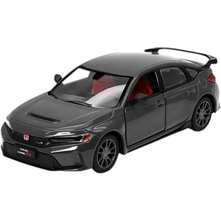 Macheta Honda Civic Type R gri Welly 1:34 replica metal usi deschise cu resort