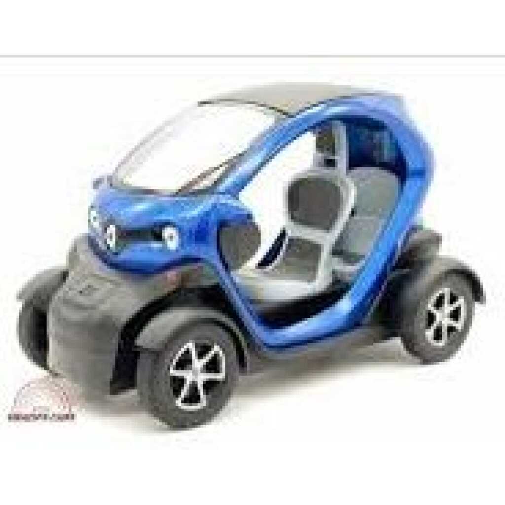 Macheta Renault Twizy albastra replica metal cu usi deschise si mecanism pull back fara cutie proprie